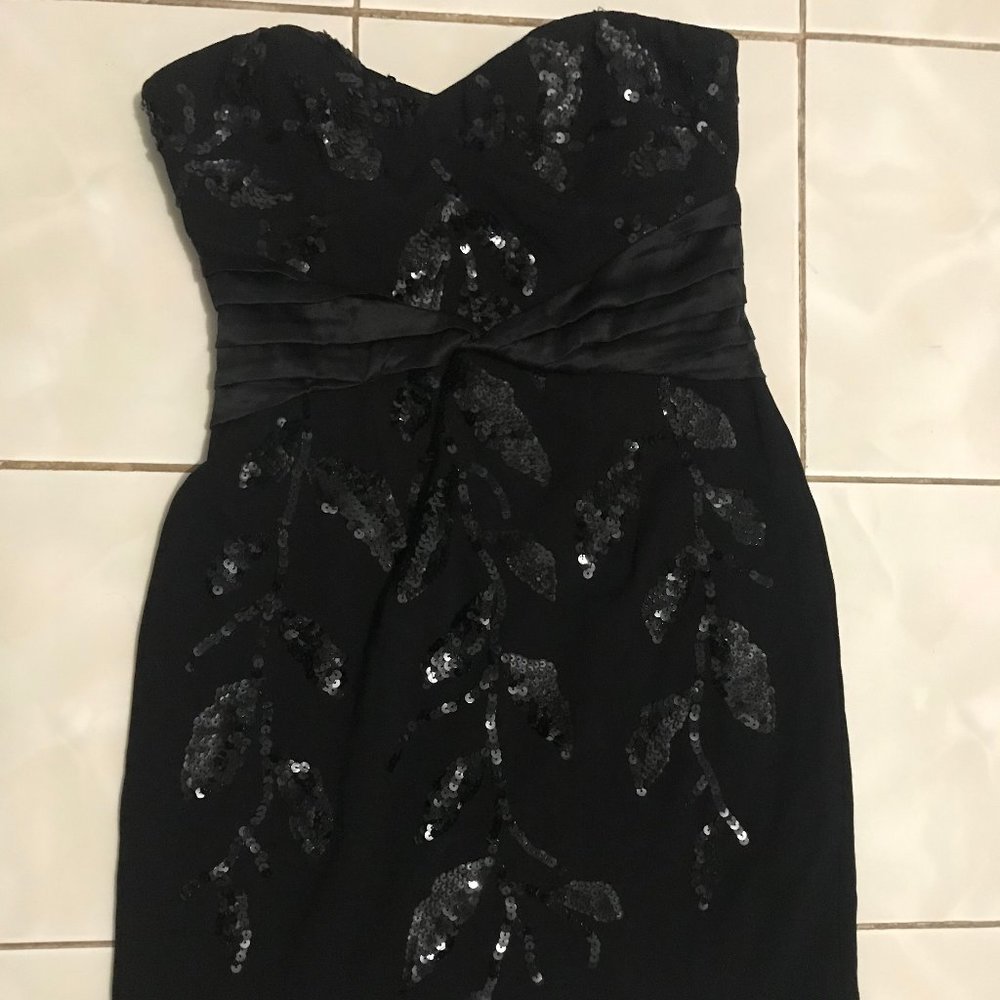 NWT Black BCBG Strapless Cocktail dress w/sequins